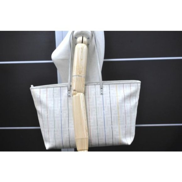 Fendi White Multicolor Zucca Print Coated Canvas XL Tote - Picture 5 of 10